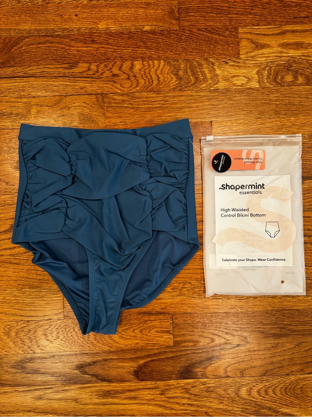 NWT Shapermint High-Waisted Bikini Bottom - Dark Teal Blue - Size: Large